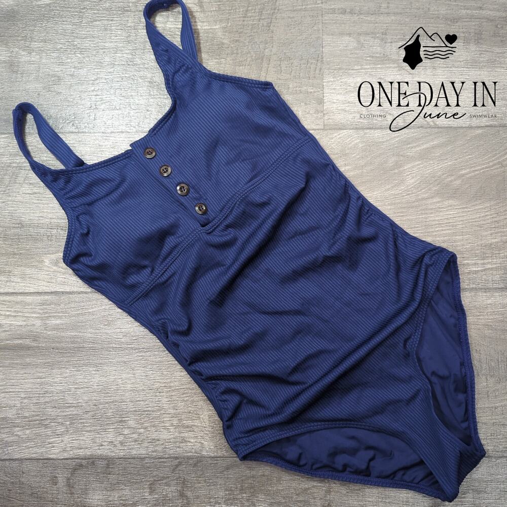 Daci Ribbed One Piece Swimsuit Size M